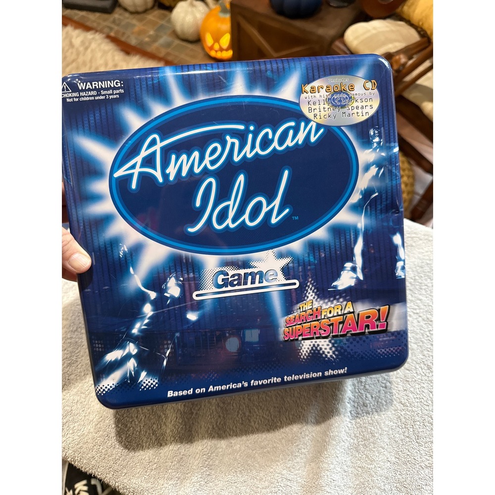 American Idol Search for a Superstar Board Game Blue Collector Tin Karaoke CD
